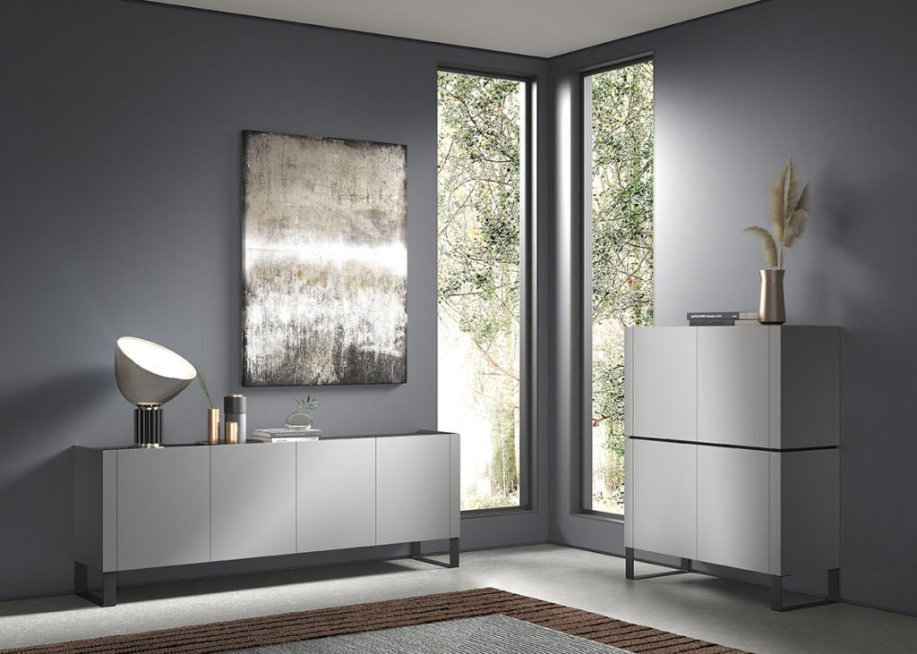 Moderne barkast en dressoir met zwarte poot