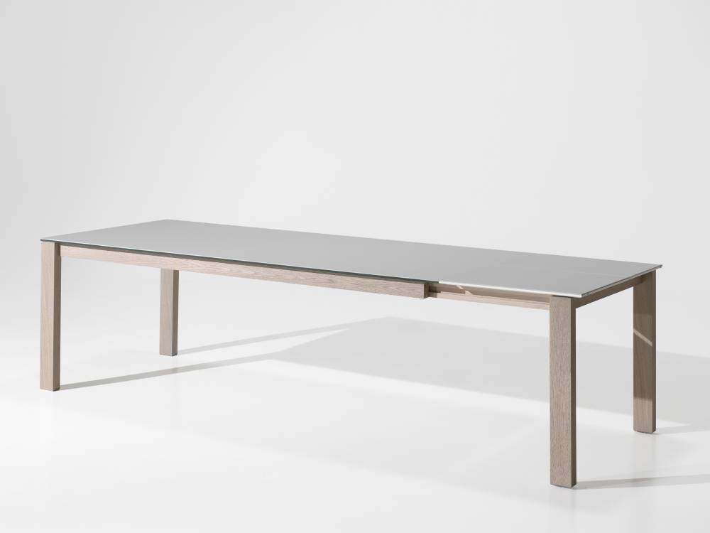 Uitschuifbare tafel Hout/Keramiek/Glas