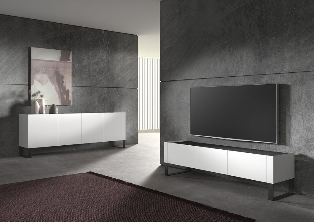 Noodlottig Specifiek Achteruit Modern TV-meubel in witte lak - Meubelen Lucas | Salons, Eetkamers,  slaapkamers