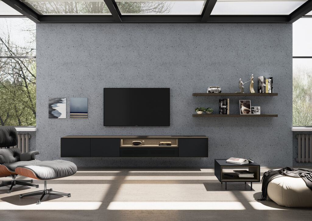 TV-meubel in zwarte lak