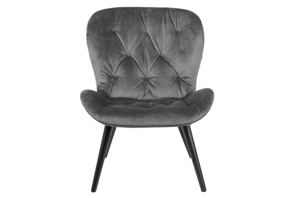 Fauteuil velvet met knopen in rugleuning